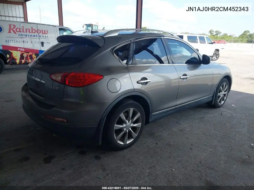 2012 Infiniti Ex35 Journey VIN: JN1AJ0HR2CM452343 Lot: 42216001