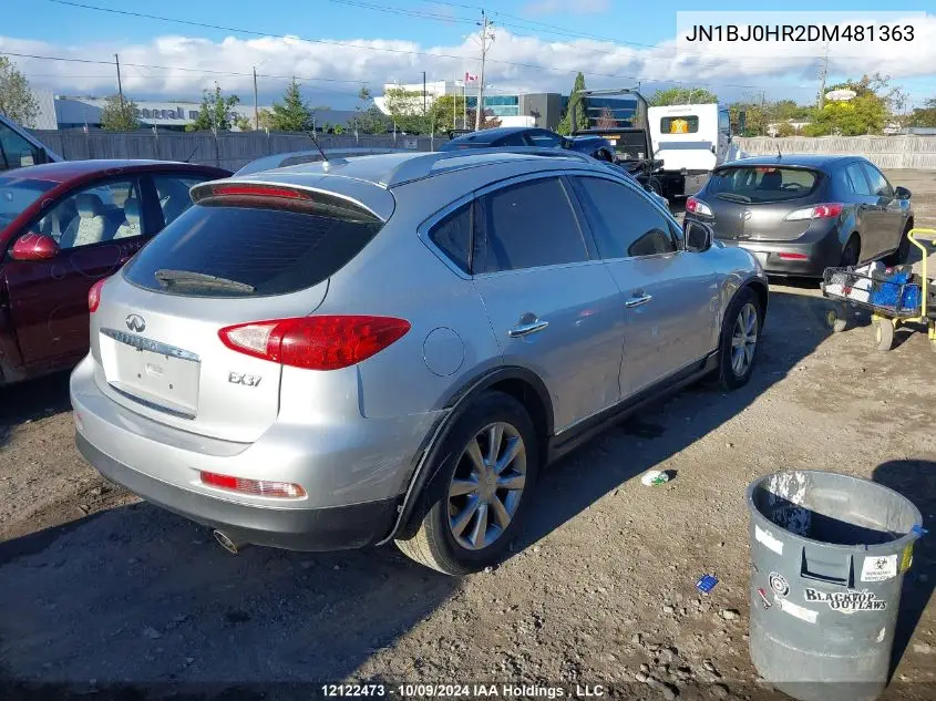 2013 Infiniti Ex37 VIN: JN1BJ0HR2DM481363 Lot: 12122473