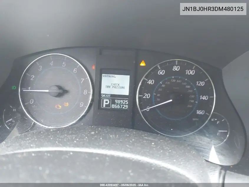 2013 Infiniti Ex37 VIN: JN1BJ0HR3DM480125 Lot: 42093497