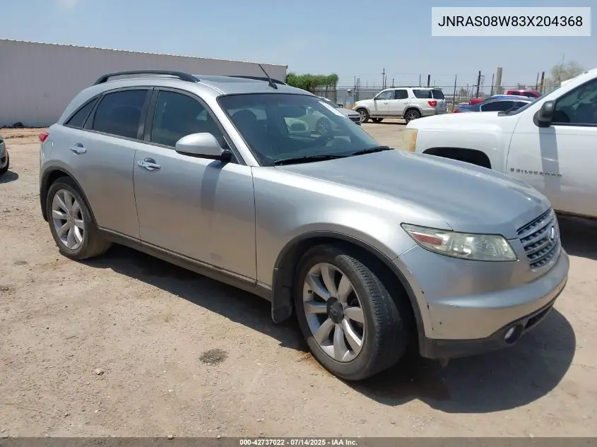 2003 Infiniti Fx35 VIN: JNRAS08W83X204368 Lot: 42737022