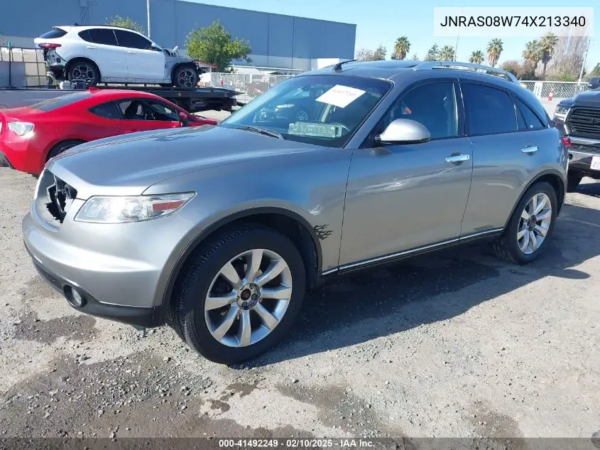2004 Infiniti Fx35 VIN: JNRAS08W74X213340 Lot: 41492249