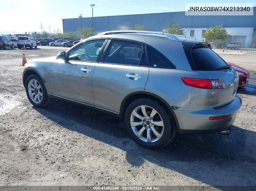 2004 Infiniti Fx35 VIN: JNRAS08W74X213340 Lot: 41492249