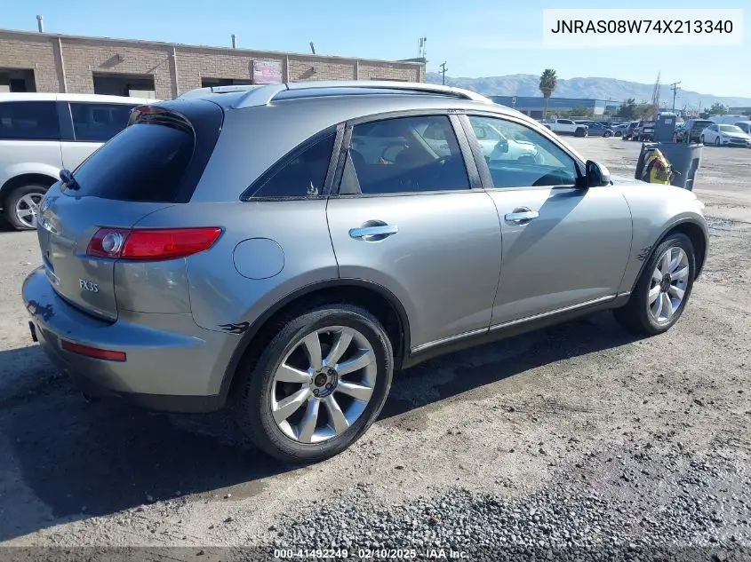 2004 Infiniti Fx35 VIN: JNRAS08W74X213340 Lot: 41492249