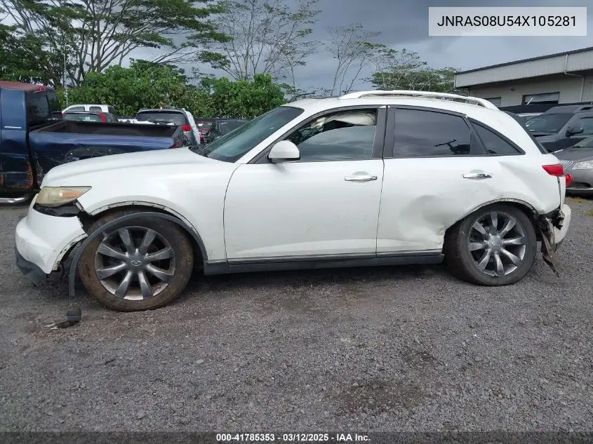 2004 Infiniti Fx35 VIN: JNRAS08U54X105281 Lot: 41785353