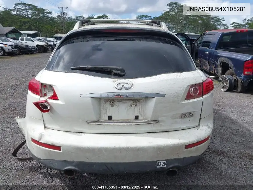 2004 Infiniti Fx35 VIN: JNRAS08U54X105281 Lot: 41785353