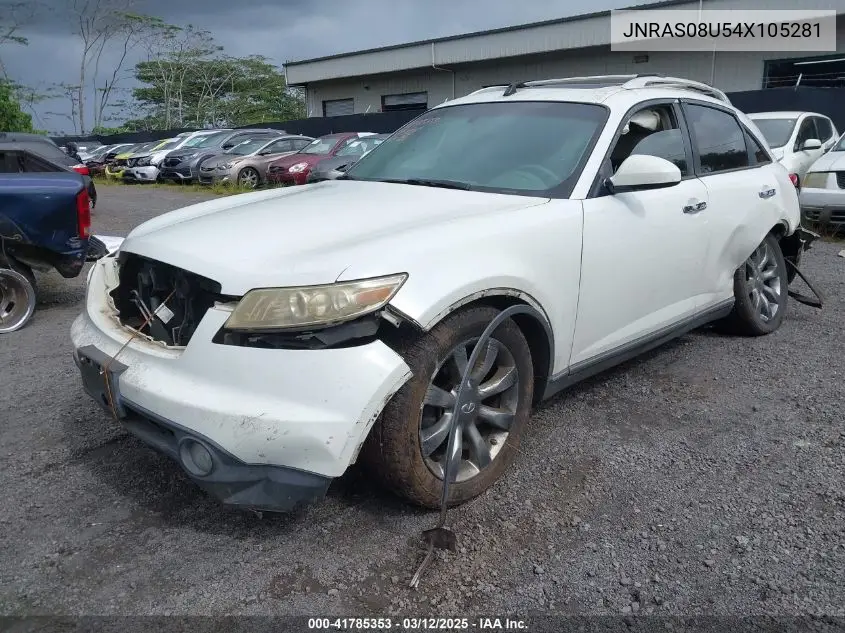 2004 Infiniti Fx35 VIN: JNRAS08U54X105281 Lot: 41785353
