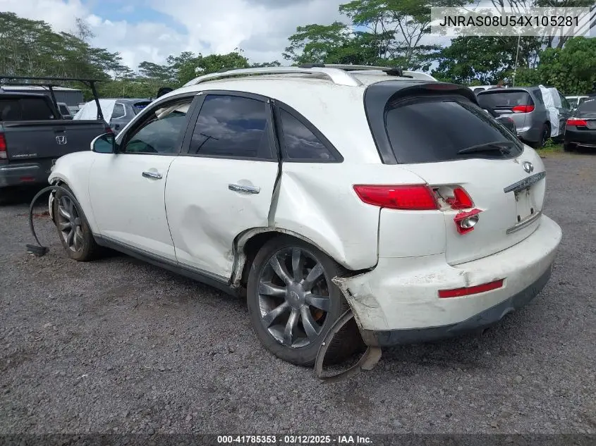 2004 Infiniti Fx35 VIN: JNRAS08U54X105281 Lot: 41785353