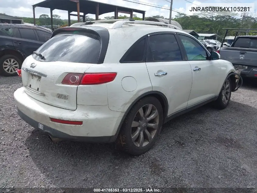 2004 Infiniti Fx35 VIN: JNRAS08U54X105281 Lot: 41785353