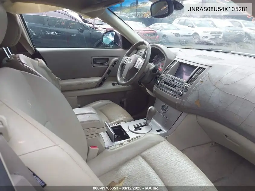 2004 Infiniti Fx35 VIN: JNRAS08U54X105281 Lot: 41785353