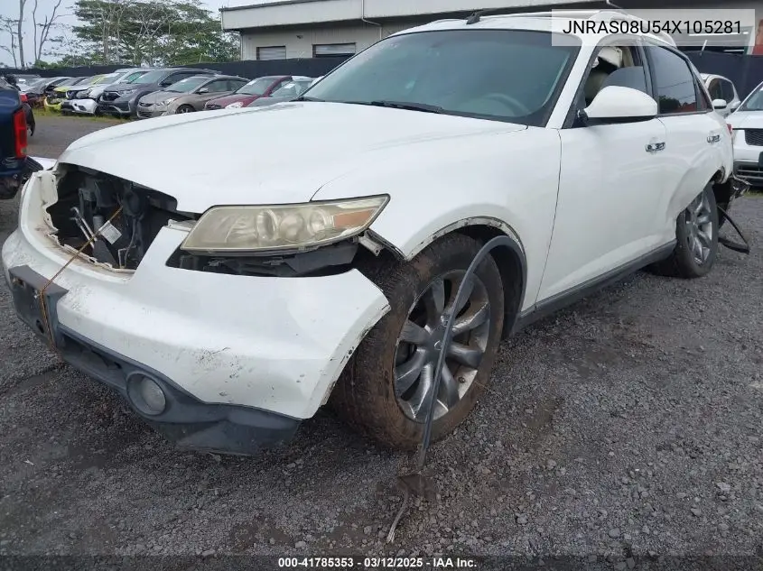2004 Infiniti Fx35 VIN: JNRAS08U54X105281 Lot: 41785353
