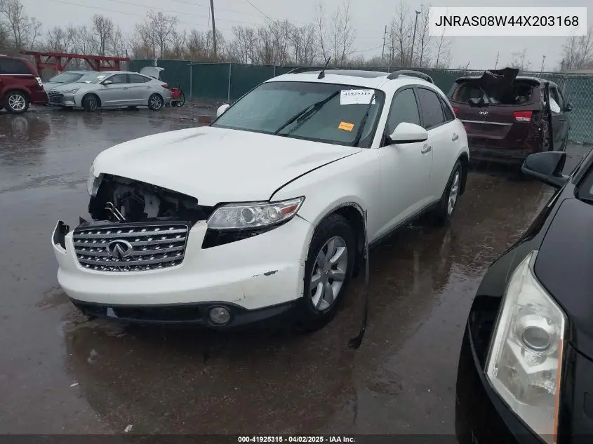 2004 Infiniti Fx35 VIN: JNRAS08W44X203168 Lot: 41925315