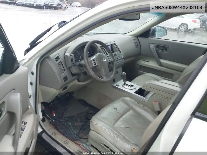 2004 Infiniti Fx35 VIN: JNRAS08W44X203168 Lot: 41925315