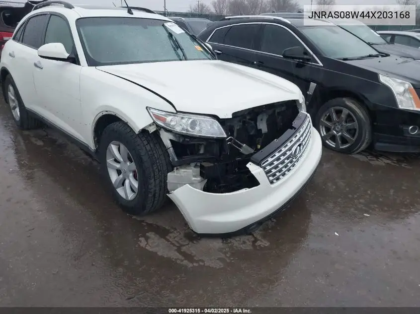 2004 Infiniti Fx35 VIN: JNRAS08W44X203168 Lot: 41925315