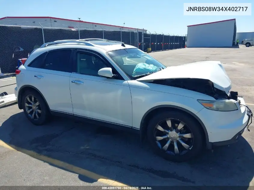 2004 Infiniti Fx45 VIN: JNRBS08W34X402717 Lot: 42051750