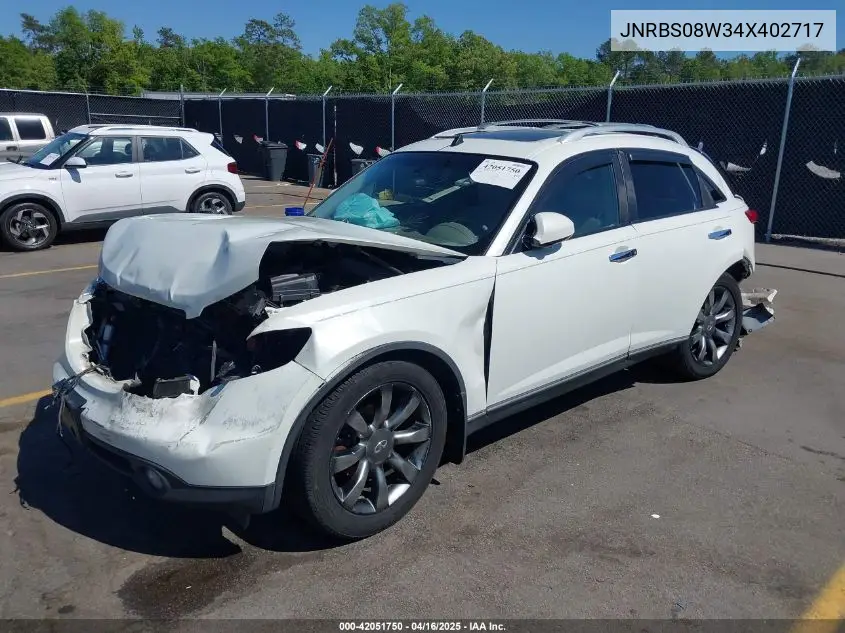 2004 Infiniti Fx45 VIN: JNRBS08W34X402717 Lot: 42051750