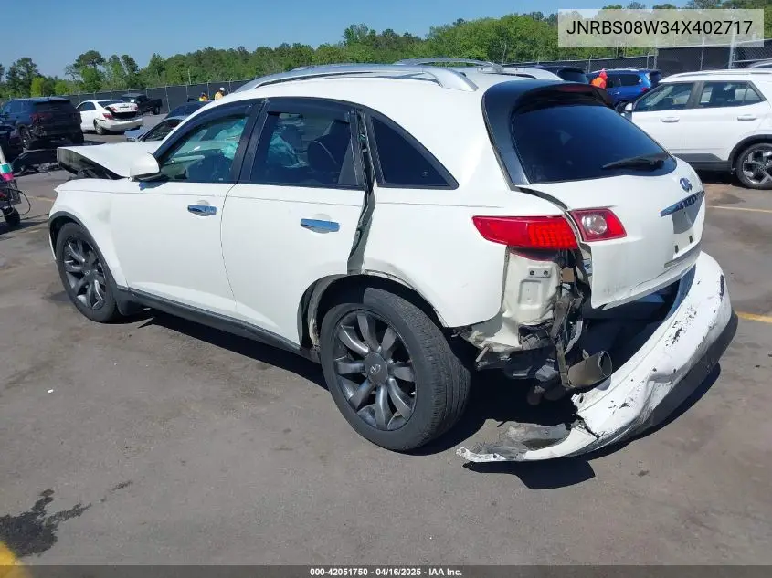 2004 Infiniti Fx45 VIN: JNRBS08W34X402717 Lot: 42051750