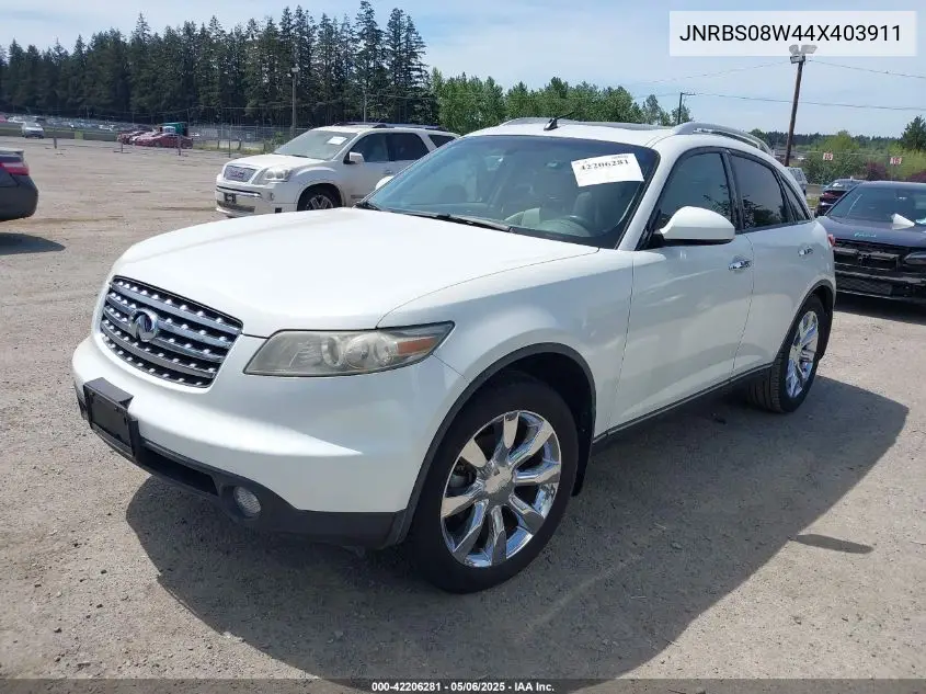 2004 Infiniti Fx45 VIN: JNRBS08W44X403911 Lot: 42206281