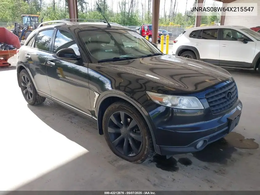 2004 Infiniti Fx35 VIN: JNRAS08W64X215547 Lot: 42212876