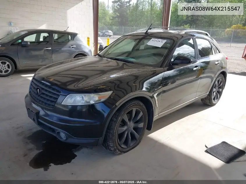 2004 Infiniti Fx35 VIN: JNRAS08W64X215547 Lot: 42212876