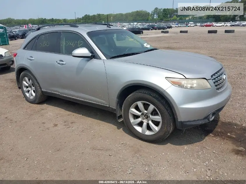 2004 Infiniti Fx35 VIN: JNRAS08W24X215724 Lot: 42505472