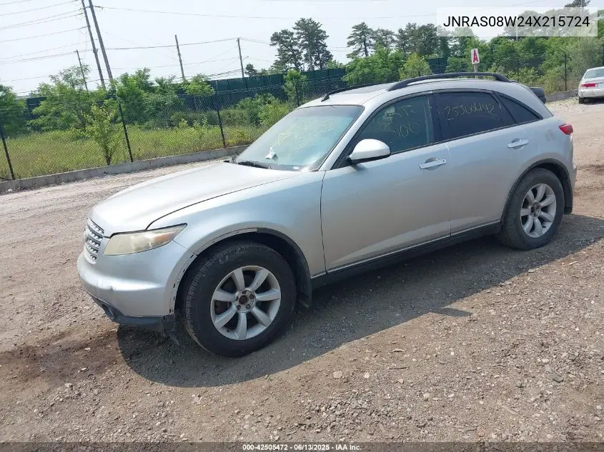 2004 Infiniti Fx35 VIN: JNRAS08W24X215724 Lot: 42505472