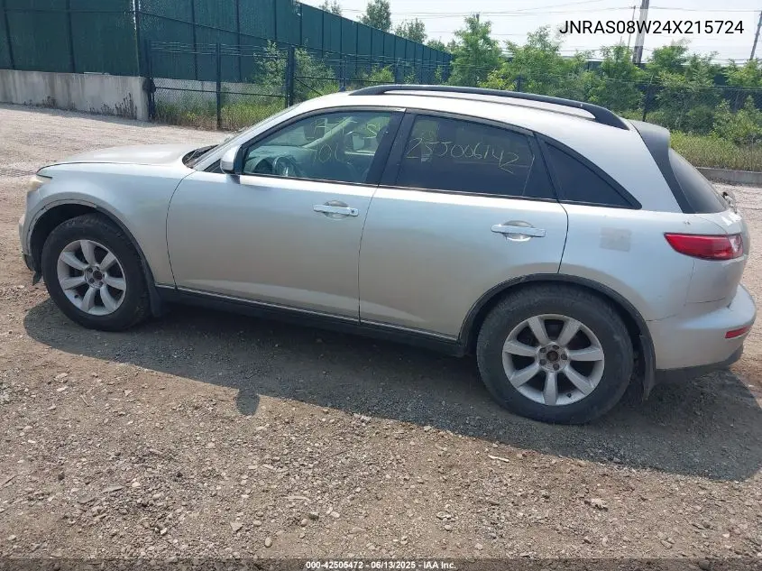 2004 Infiniti Fx35 VIN: JNRAS08W24X215724 Lot: 42505472
