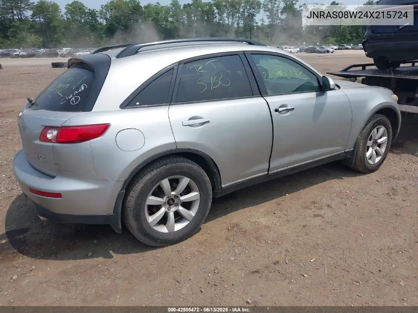 2004 Infiniti Fx35 VIN: JNRAS08W24X215724 Lot: 42505472