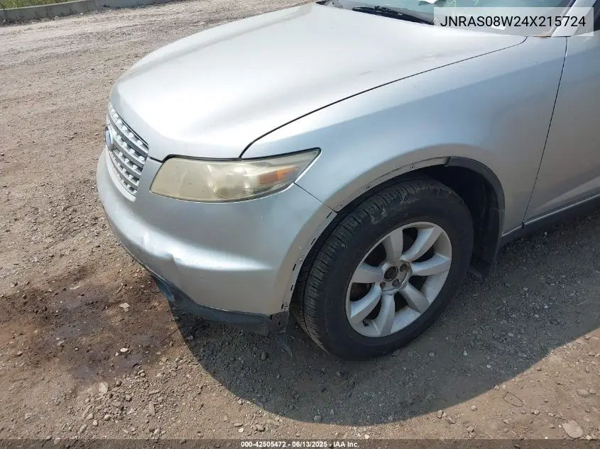 2004 Infiniti Fx35 VIN: JNRAS08W24X215724 Lot: 42505472