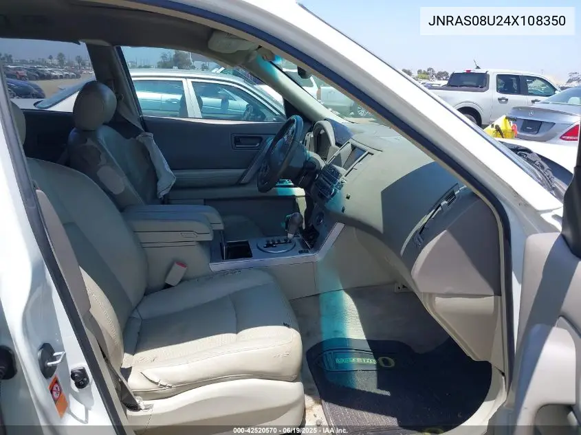 2004 Infiniti Fx35 VIN: JNRAS08U24X108350 Lot: 42520570