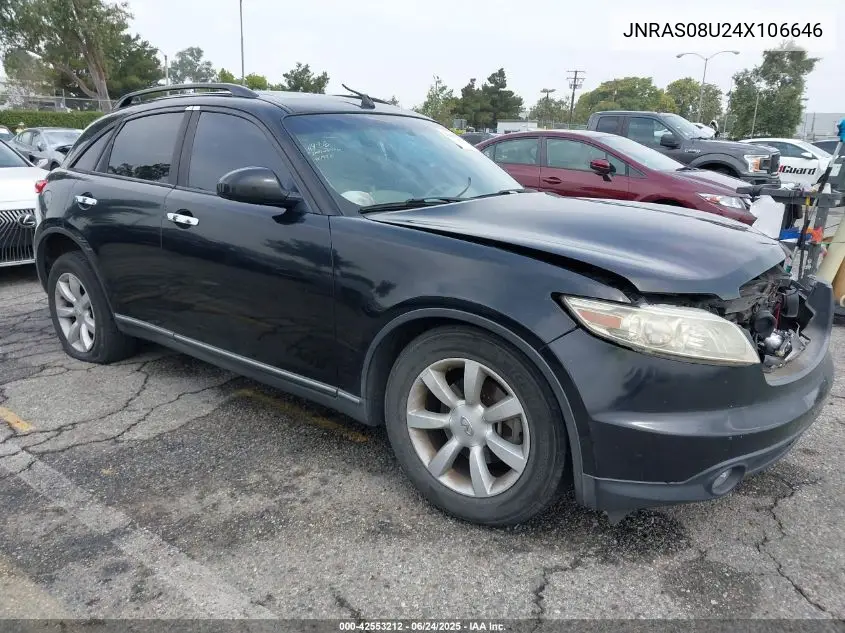2004 Infiniti Fx35 VIN: JNRAS08U24X106646 Lot: 42553212