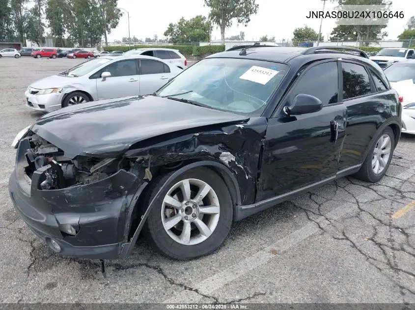 2004 Infiniti Fx35 VIN: JNRAS08U24X106646 Lot: 42553212