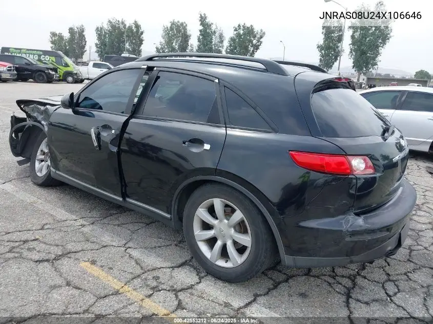 2004 Infiniti Fx35 VIN: JNRAS08U24X106646 Lot: 42553212