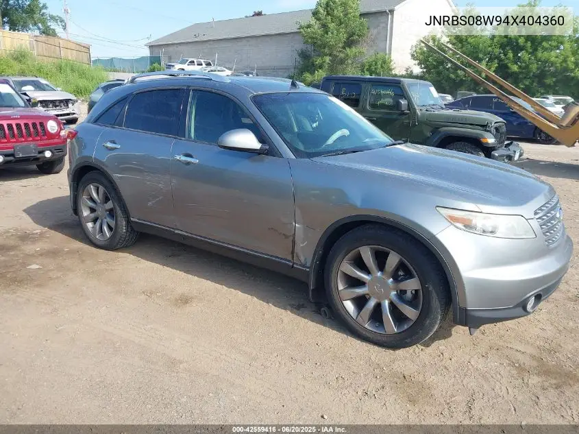 2004 Infiniti Fx45 VIN: JNRBS08W94X404360 Lot: 42559416