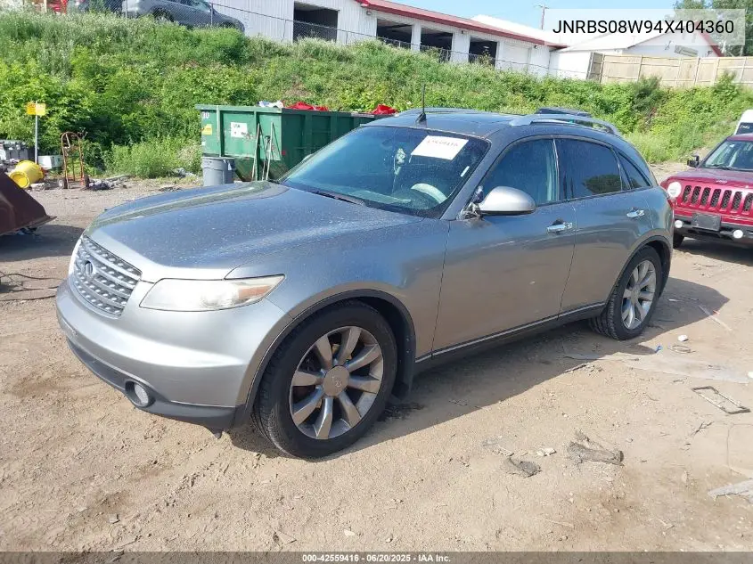 2004 Infiniti Fx45 VIN: JNRBS08W94X404360 Lot: 42559416
