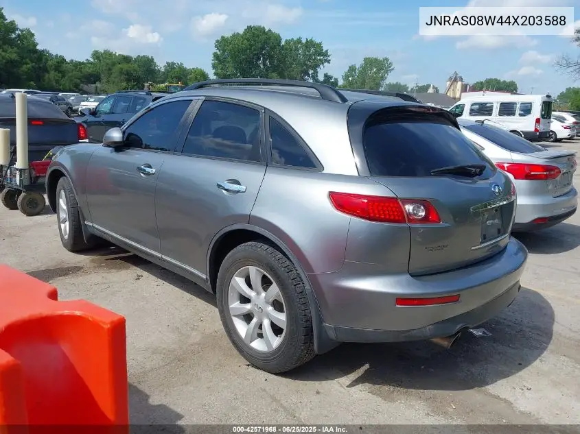 2004 Infiniti Fx35 VIN: JNRAS08W44X203588 Lot: 42571968