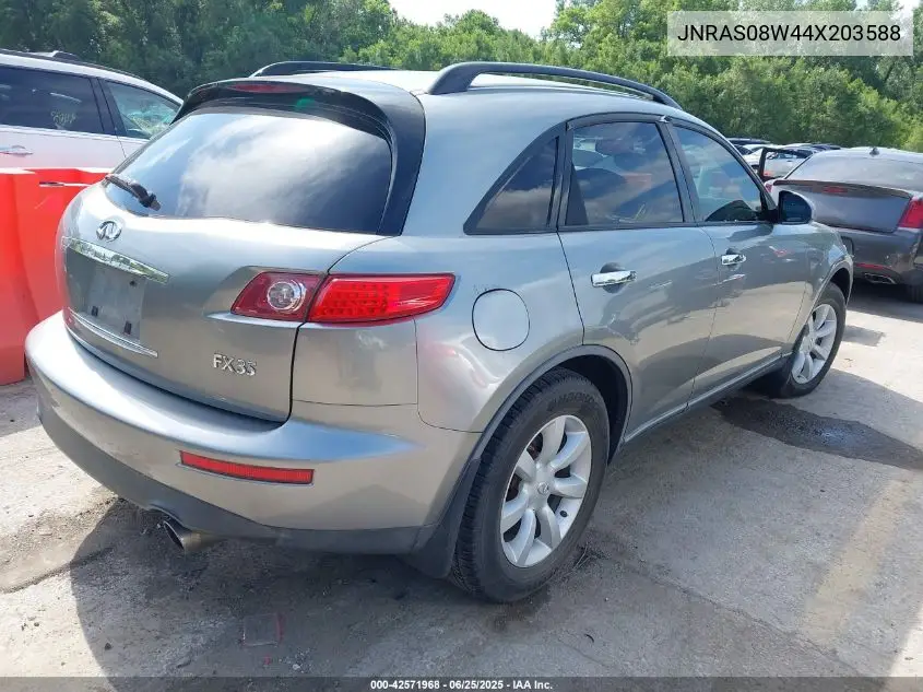 2004 Infiniti Fx35 VIN: JNRAS08W44X203588 Lot: 42571968