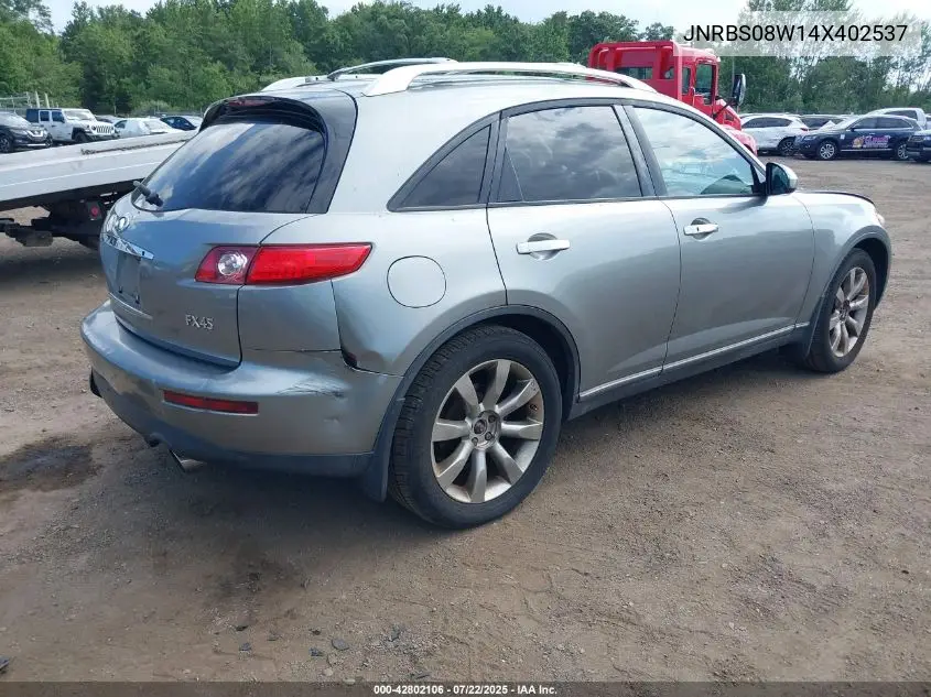 2004 Infiniti Fx45 VIN: JNRBS08W14X402537 Lot: 42802106