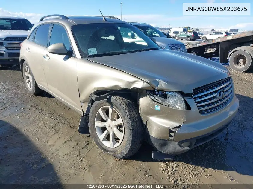 2005 Infiniti Fx35 VIN: JNRAS08W85X203675 Lot: 12267283