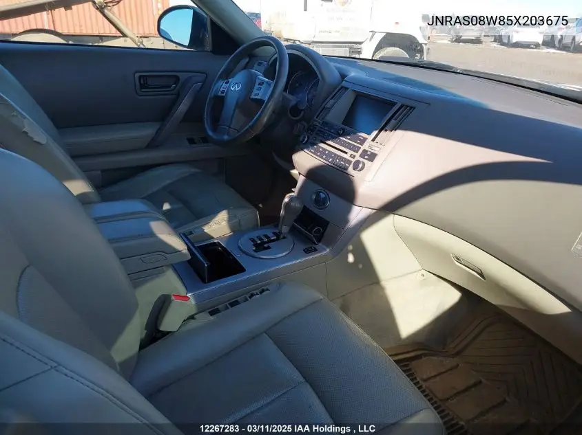 2005 Infiniti Fx35 VIN: JNRAS08W85X203675 Lot: 12267283