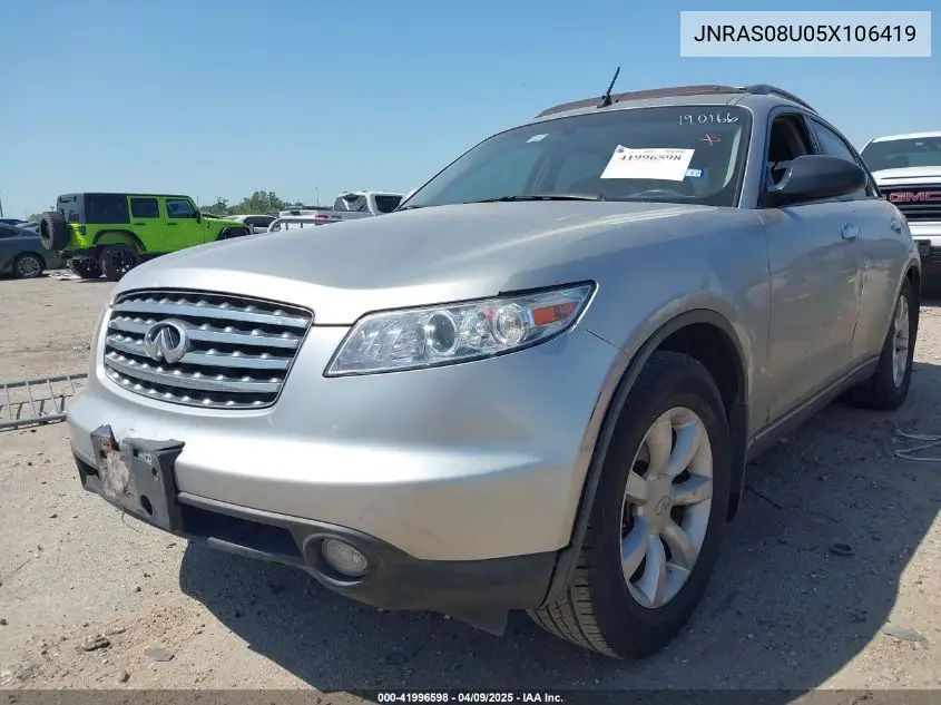 2005 Infiniti Fx35 VIN: JNRAS08U05X106419 Lot: 41996598