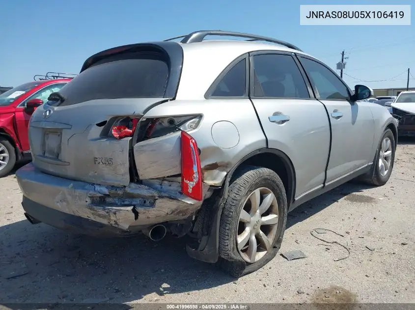 2005 Infiniti Fx35 VIN: JNRAS08U05X106419 Lot: 41996598