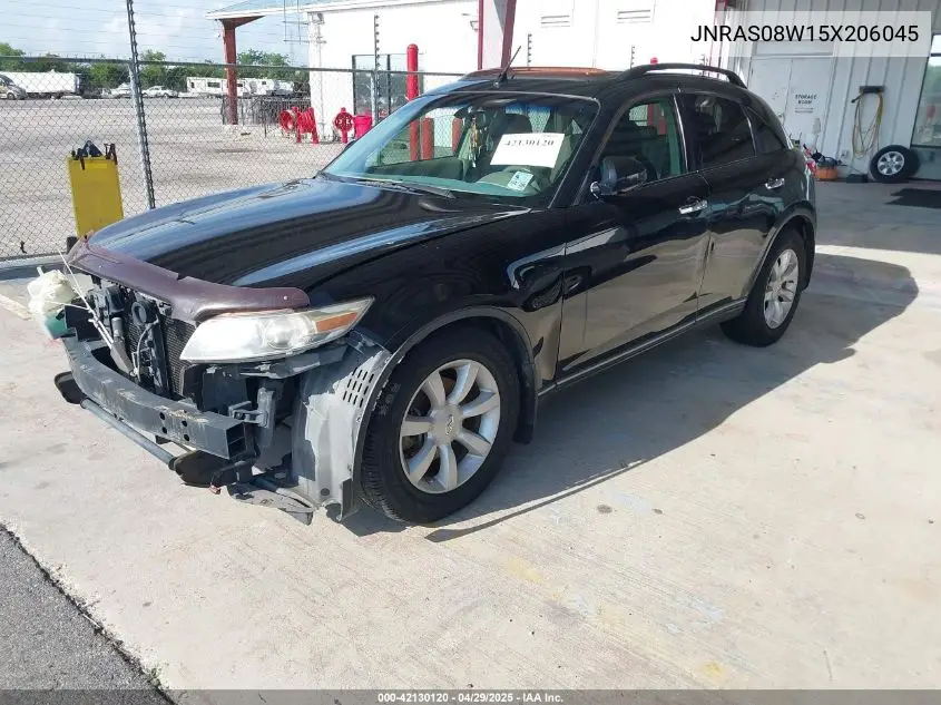 2005 Infiniti Fx35 VIN: JNRAS08W15X206045 Lot: 42130120
