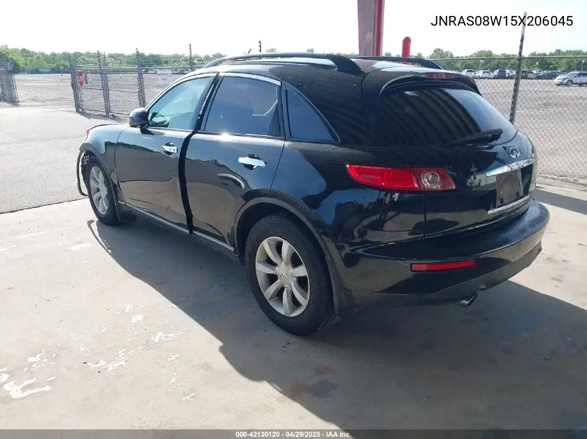 2005 Infiniti Fx35 VIN: JNRAS08W15X206045 Lot: 42130120
