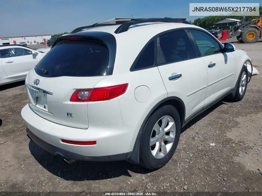 2005 Infiniti Fx35 VIN: JNRAS08W65X217784 Lot: 42191984