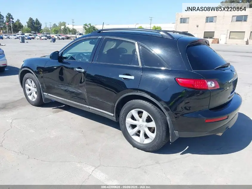 2005 Infiniti Fx35 VIN: JNRAS08W85X220864 Lot: 42200628