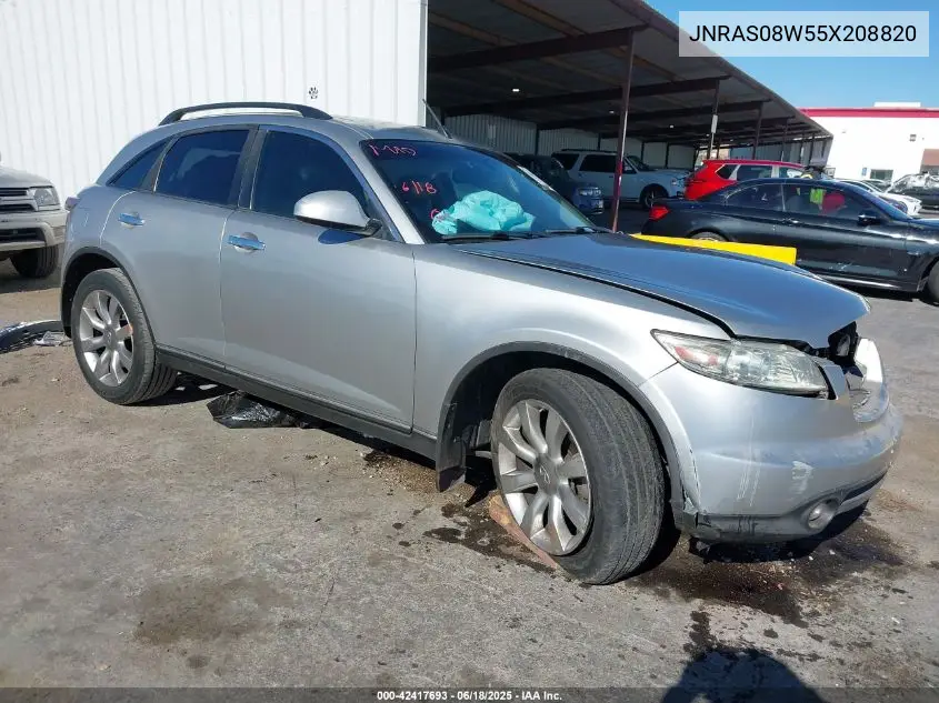 2005 Infiniti Fx35 VIN: JNRAS08W55X208820 Lot: 42417693