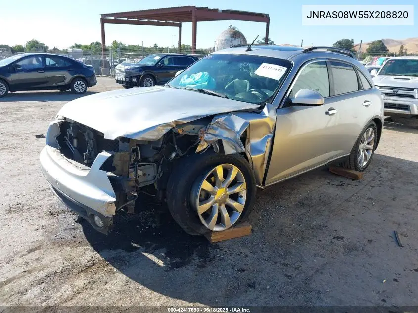 2005 Infiniti Fx35 VIN: JNRAS08W55X208820 Lot: 42417693