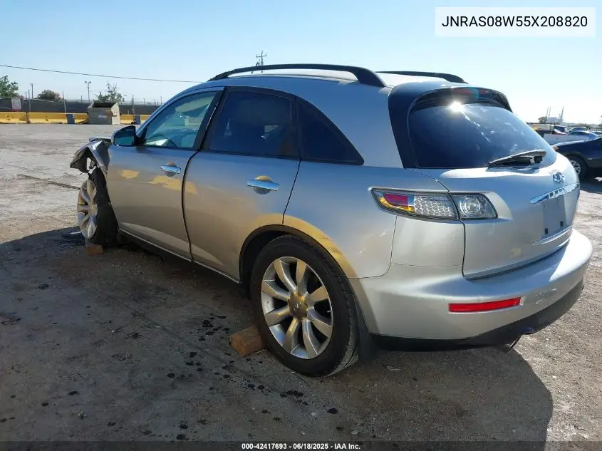 2005 Infiniti Fx35 VIN: JNRAS08W55X208820 Lot: 42417693