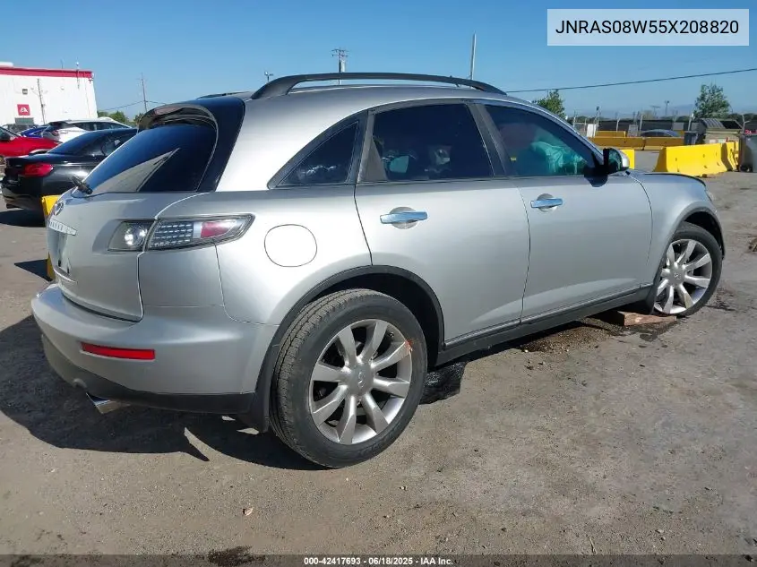 2005 Infiniti Fx35 VIN: JNRAS08W55X208820 Lot: 42417693