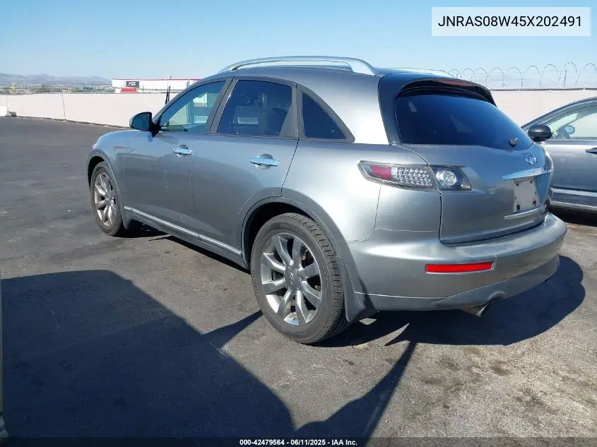 2005 Infiniti Fx35 VIN: JNRAS08W45X202491 Lot: 42479564